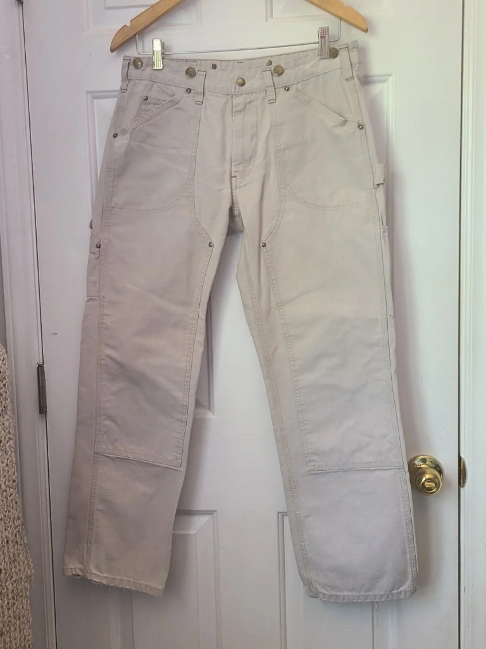 VTG 90s Polo Ralph Lauren Workwear Double Knee Painter Pants Sz 32/30 Tan Y2K